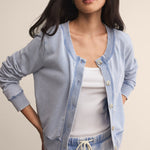 Daily Knit Denim Cardigan Washed Indigo