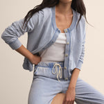 Daily Knit Denim Cardigan Washed Indigo