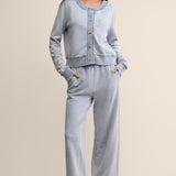 Daily Knit Denim Cardigan Washed Indigo