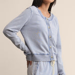 Daily Knit Denim Cardigan Washed Indigo