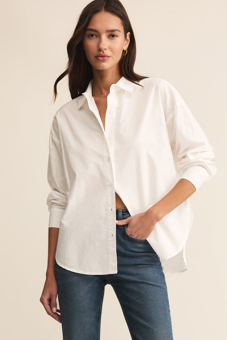 Elevated Poplin Shirt White