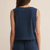 Solace Jersey Denim Top Indigo