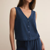 Solace Jersey Denim Top Indigo