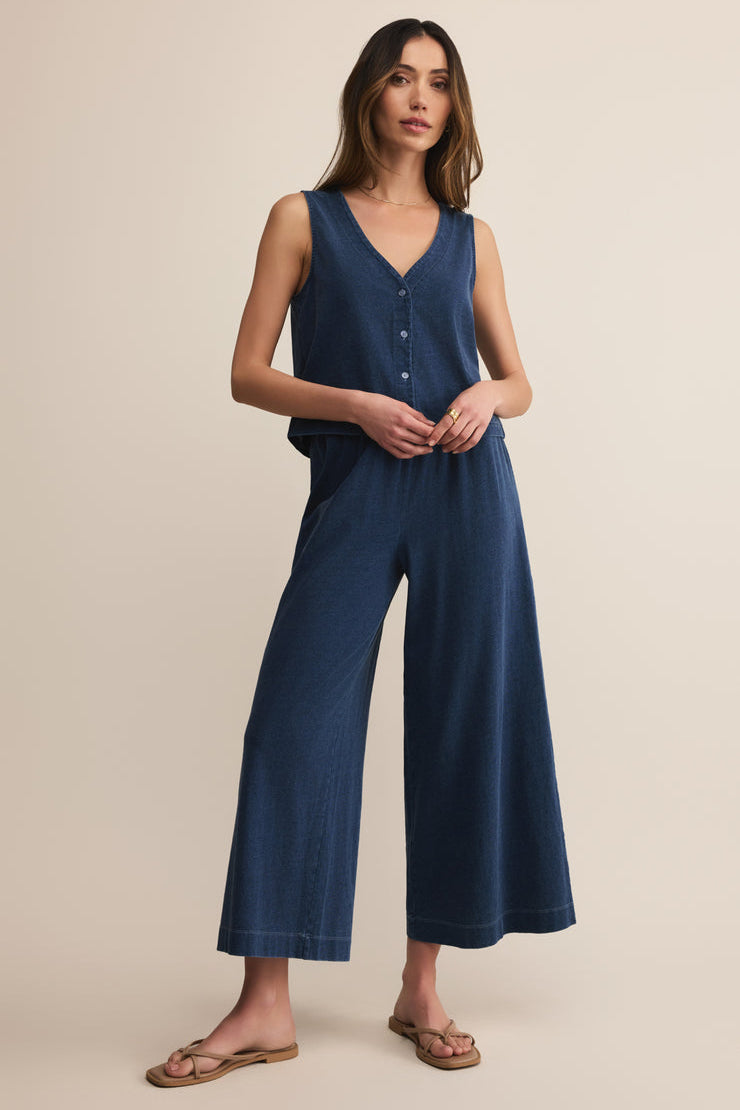 Solace Jersey Denim Top Indigo