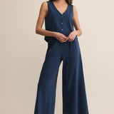 Solace Jersey Denim Top Indigo