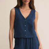Solace Jersey Denim Top Indigo