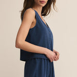 Solace Jersey Denim Top Indigo