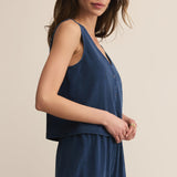 Solace Jersey Denim Top Indigo