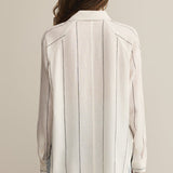 The Perfect Linen Striped Button Up Top