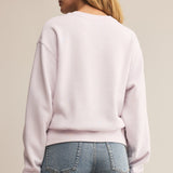 Boyfriend Cotton Sweatshirt Lavender Ice