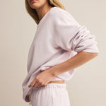 Boyfriend Cotton Sweatshirt Lavender Ice