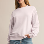 Boyfriend Cotton Sweatshirt Lavender Ice