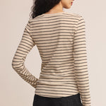 Eve Stripe Henley Light Oatmeal Heather