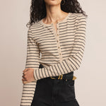 Eve Stripe Henley Light Oatmeal Heather