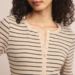 Eve Stripe Henley Light Oatmeal Heather