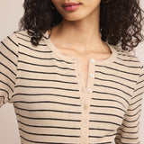 Eve Stripe Henley Light Oatmeal Heather