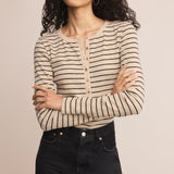 Eve Stripe Henley Light Oatmeal Heather
