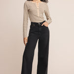 Eve Stripe Henley Light Oatmeal Heather