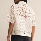 Midnight Embroidered Lace Top Cloud