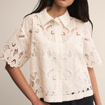 Midnight Embroidered Lace Top Cloud