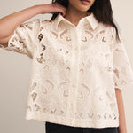 Midnight Embroidered Lace Top Cloud
