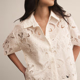 Midnight Embroidered Lace Top Cloud