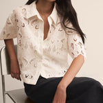 Midnight Embroidered Lace Top Cloud