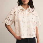 Midnight Embroidered Lace Top Cloud
