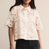 Midnight Embroidered Lace Top Cloud