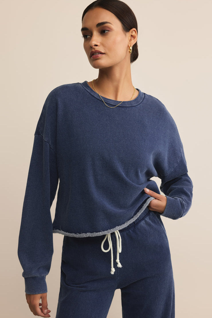 Circuit Knit Denim Sweatshirts
