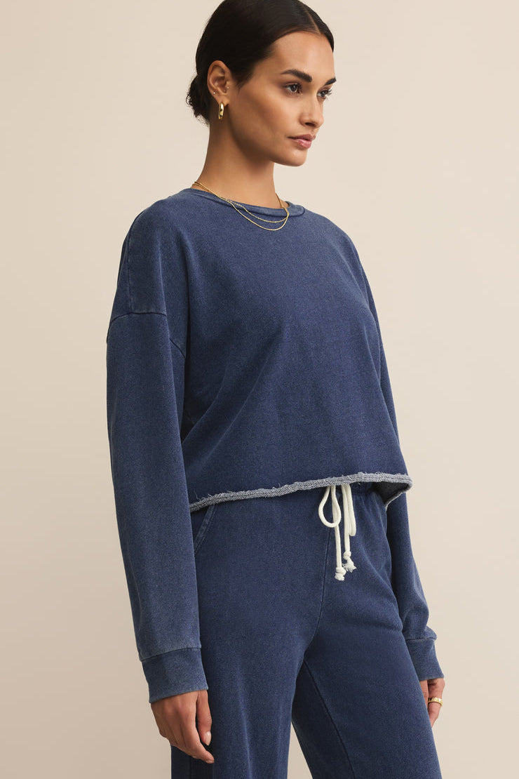 Circuit Knit Denim Sweatshirts