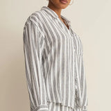 The Perfect Striped Button Up White