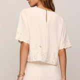 Daya Embroidered Top White