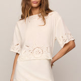 Daya Embroidered Top White