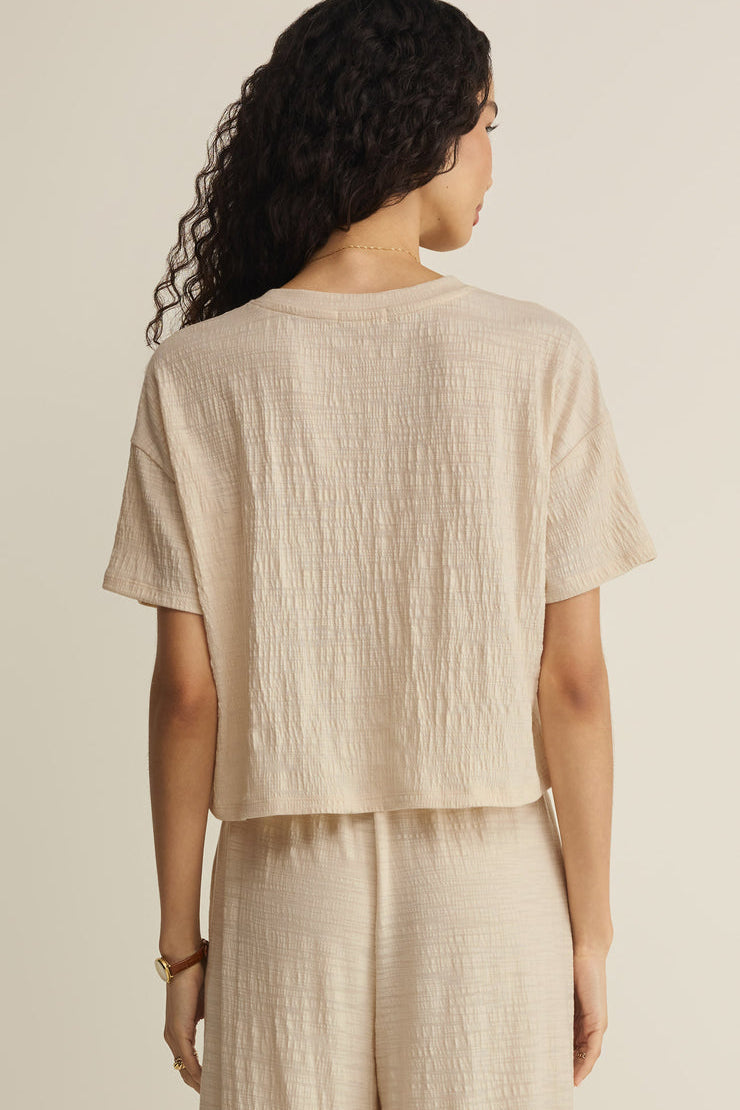 Sway Textured Cropped Tee Whisper White