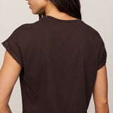 Marika Lace Trim Muscle Tee Dark Chocolate