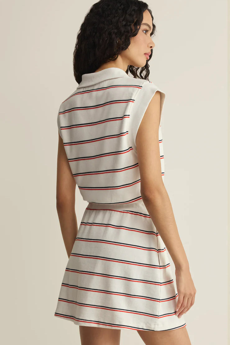 Striped Club Dress White