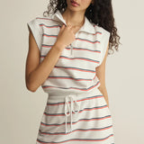 Striped Club Dress White