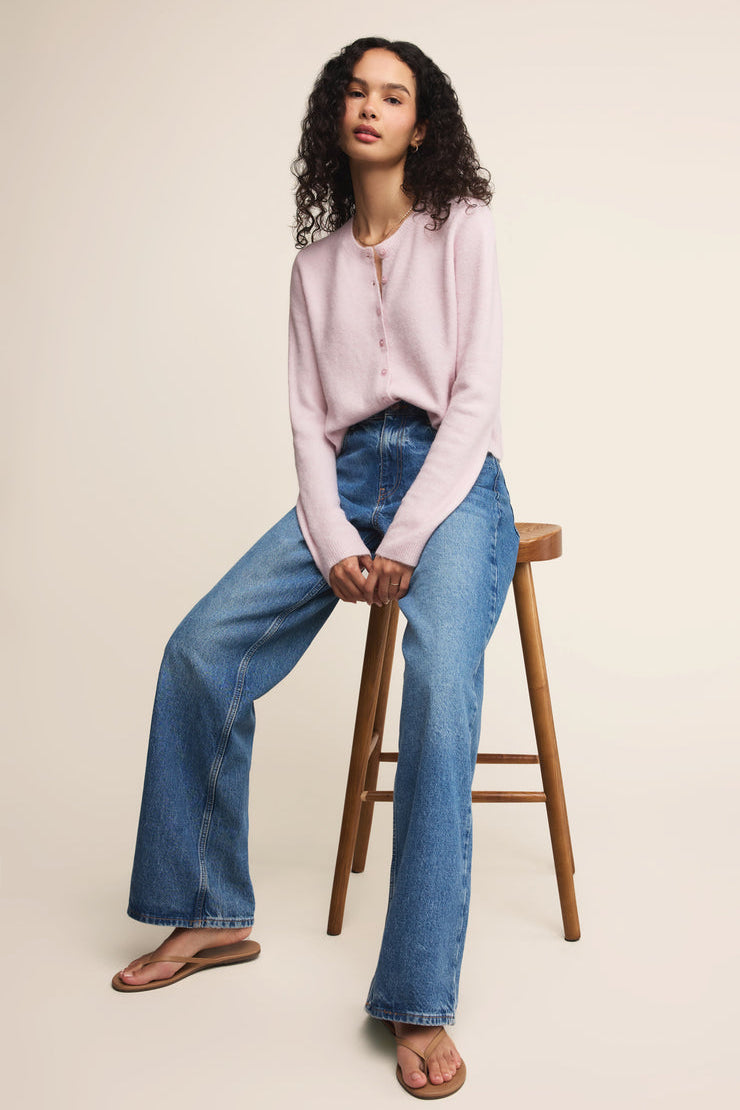 Medina Button Up Cardigan Washed Pink
