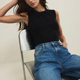 Tibi Mesh Tank Black