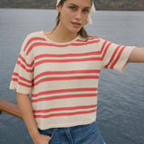 Prado Striped Sweater Top Gelato Red