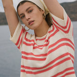 Prado Striped Sweater Top Gelato Red