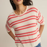 Prado Striped Sweater Top Gelato Red