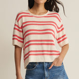 Prado Striped Sweater Top Gelato Red