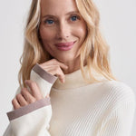 Ravena Rib Knit High-Neck Top Egret