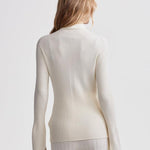Ravena Rib Knit High-Neck Top Egret