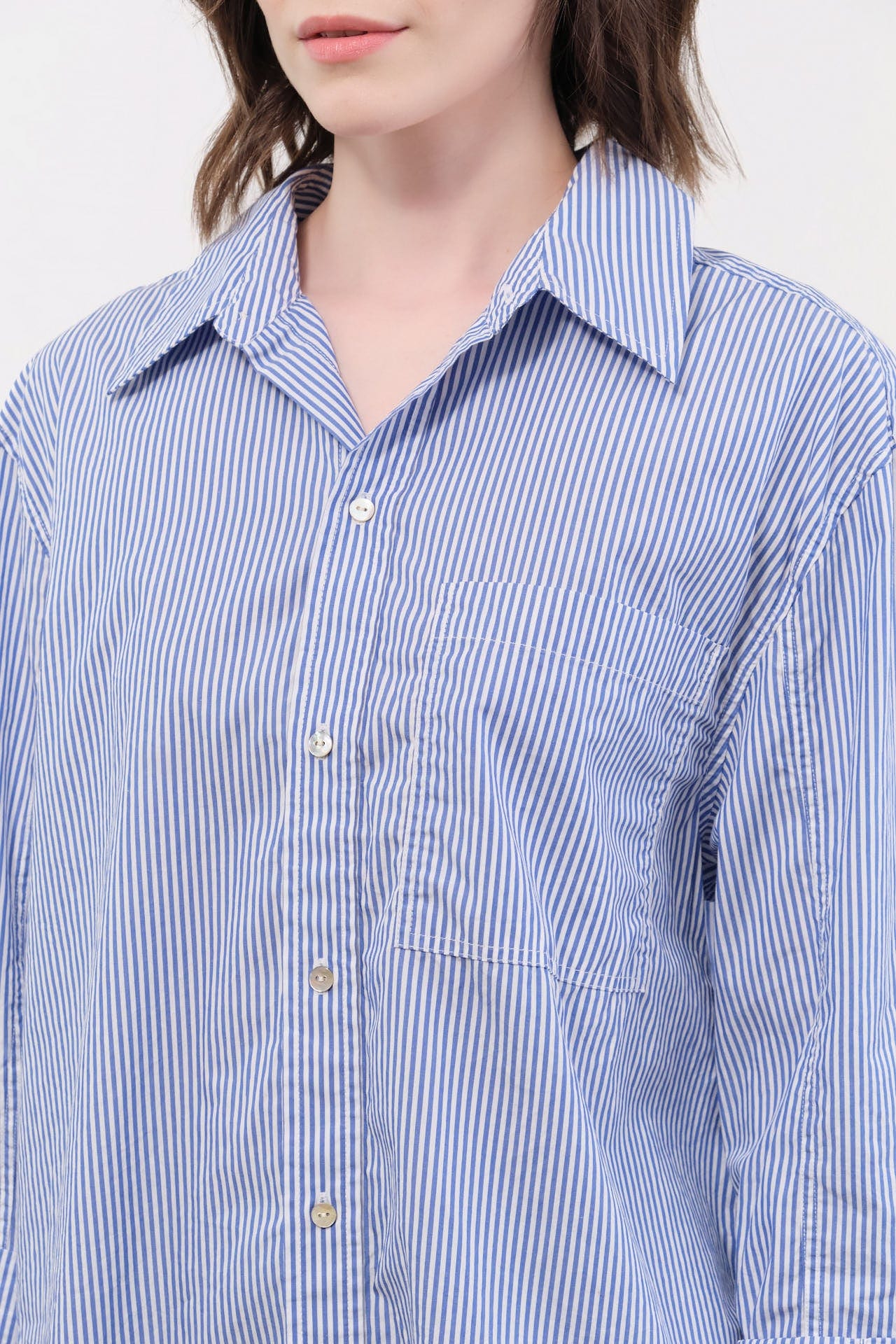 Ruth Oversized Shirt Blue Multi Stripe