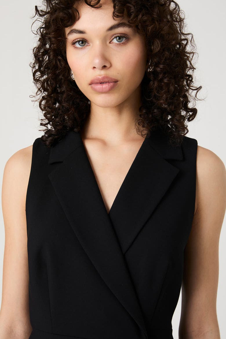 Whisper Double Breasted Dress Black