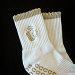 TCC Tan Cowgirl Hat, Boots, and Horseshoe  | Pilates & Barre Grippy Socks