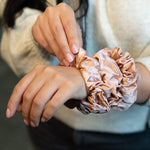 Rose Gold Silk Scrunchies Set of 3